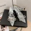 Charming Black Evening Party Rhinestone Bow Womens Sandals 2022 8 cm Stiletto Heels Pointed Toe Sandals High Heels