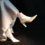 Mode Ivory / Creme Perle Satin Winter Brautschuhe 2024 8 cm Stilettos Spitzschuh Hochzeit Stiefel