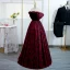 Élégant Bordeaux Impression Robe De Bal 2022 Robe Boule De l'épaule Manches Courtes Dos Nu Longue Robe De Ceremonie