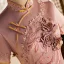 Chinese style Blushing Pink Lace Flower Tea-length Cheongsam 2024 Trumpet / Mermaid High Neck Short Sleeve Prom