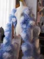 Luxury / Gorgeous Two Tone Sky Blue Handmade  Puffy Flower Prom Jackets & wraps shawl 2025