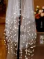 Unique Blanche Fait main Fleur Perle 1 m Tulle Voile De Mariée 2025