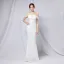 Charming Black Gold Sequins Evening Dresses 2022 Trumpet / Mermaid Off-The-Shoulder Short Sleeve Backless Floor-Length / Long Evening Party Formal Dresses