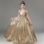 Glitzernden Gold Pailletten Geburtstag Lange Blumenmädchenkleider 2024 Ballkleid Rundhalsausschnitt Kurze Ärmel Rückenfreies