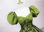 Elegant Sage Green Printing Prom Dresses 2025 Ball Gown Square Neckline Puffy Short Sleeve Backless Floor-Length / Long Prom Formal Dresses