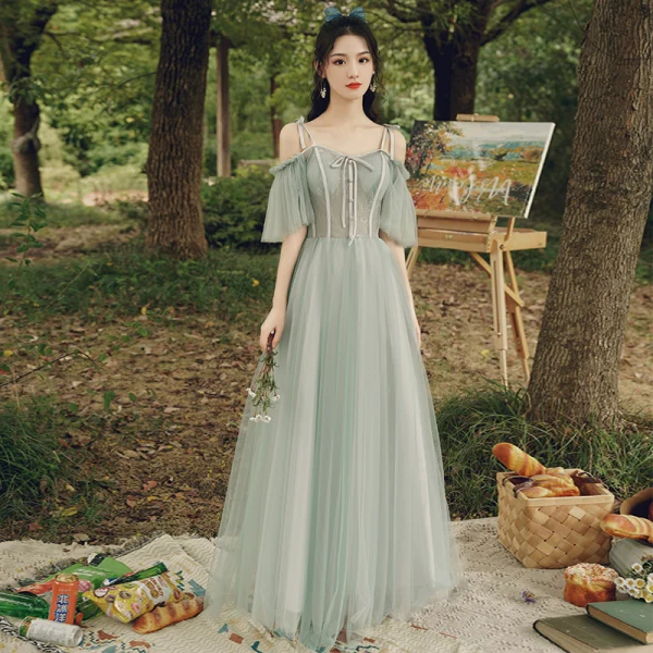 bohemian sage bridesmaid dress ZAPAKA Women Dusty Sage Bridesmaid Dress Mermaid Halter Backless Ruched Long Wedding Guest Dress, Dusty Sage / US18W main image 0