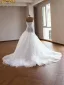 Luxury / Gorgeous White Handmade  Beading Pearl Rhinestone Lace Flower Wedding Dresses 2026 Trumpet / Mermaid Halter Sleeveless Backless Court Train