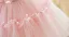 Chic / Beautiful Blushing Pink Bow Short Birthday Flower Girl Dresses 2024 Ball Gown Scoop Neck Puffy Short Sleeve Backless