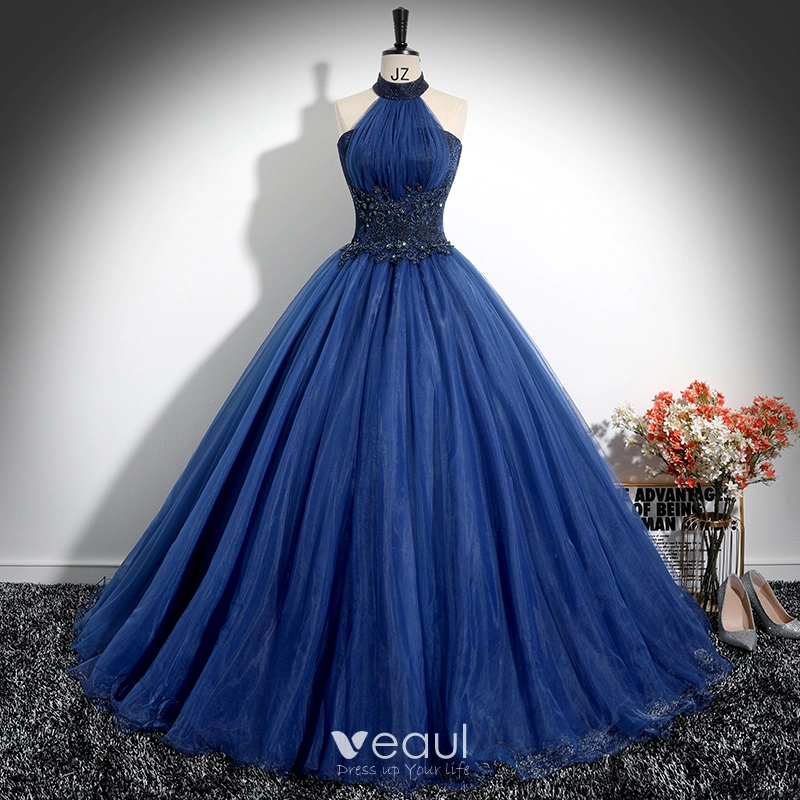 halter evening dresses Unique Halter Neck Maxi Side Slit Black Long Prom Dresses – loveangeldress