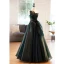 Fashion Dark Green Bow Prom Dresses 2023 A-Line / Princess Strapless Sleeveless Backless Floor-Length / Long Prom Formal Dresses