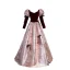 Elegant Burgundy Glitter Prom Dresses 2023 A-Line / Princess V-Neck Bow 3/4 Sleeve Backless Floor-Length / Long Prom Formal Dresses