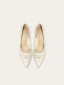 Elegant Ivory Lace Flower Wedding Shoes 2024 Leather 10 cm Stiletto Heels Pointed Toe Wedding Pumps High Heels