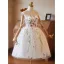 Charming White Lace Flower Homecoming Graduation Dresses 2025 Ball Gown Strapless Sleeveless Backless Floor-Length / Long Formal Dresses