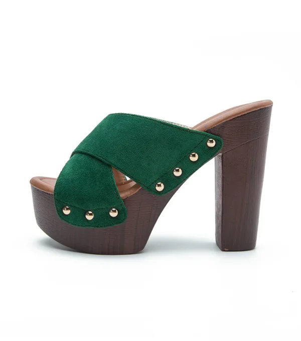 Chic / Belle Noire Daim Vêtement de rue Sandales Femme 2022 12 cm Talons Épais Peep Toes / Bout Ouvert Sandales Talons Hauts