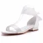 Sexy Weiß Satin Ball Flache Sandalen Damen 2023 Knöchelriemen Peeptoes Sandaletten