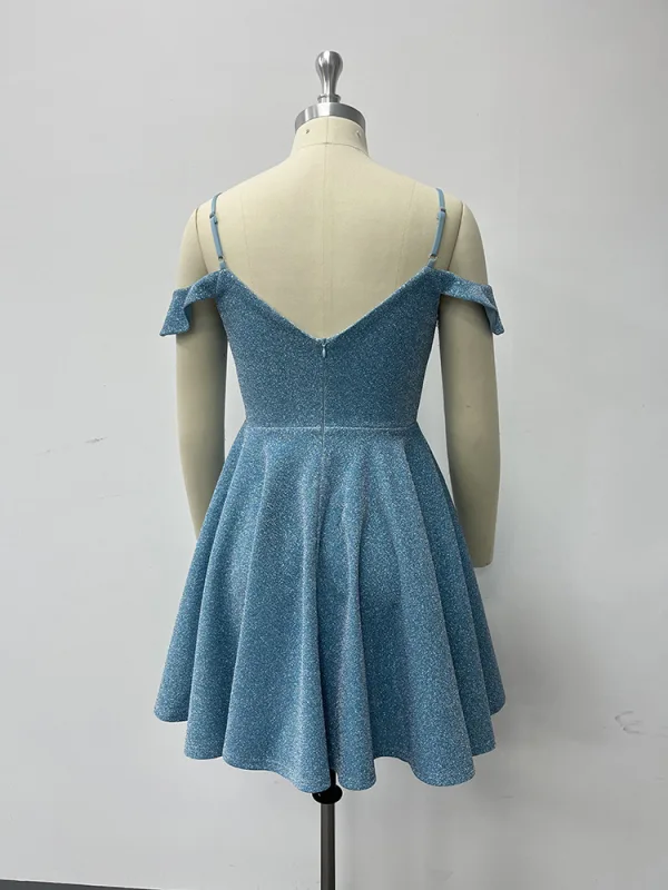 short dress graduation Royal Blue Satin Princess Short Homecoming Dresses MH610
