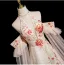 Élégant Champagne Perlage Gland Paillettes En Dentelle Fleur Robe De Bal 2025 Princesse Col Haut Manches Courtes Dos Nu Longue Robe De Ceremonie