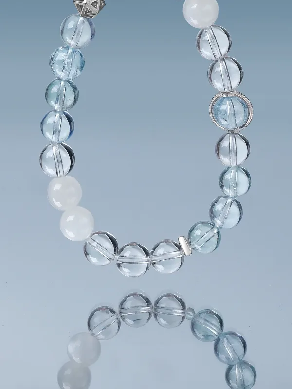 Chic / Beautiful Sky Blue Handmade Natural Crystal Bracelets 2025 Accessories