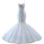 High-end White Handmade  Beading Pearl Wedding Dresses 2023 Ball Gown Spaghetti Straps Sleeveless Backless Floor-Length / Long Wedding