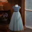 Chic / Beautiful Grey Sequins Birthday Flower Girl Dresses 2024 A-Line / Princess Scoop Neck Short Sleeve Bow Sash Floor-Length / Long