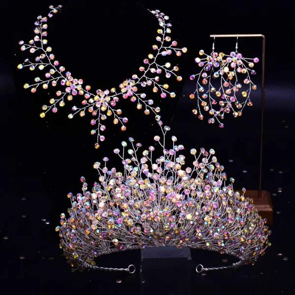 Sparkly Silver Handmade Rhinestone Bridal Hair Accessories 2023 Alloy Wedding