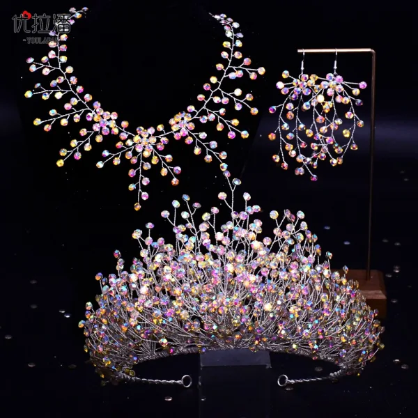 Charmant Bling Bling Fait main Multi-Couleurs Faux Diamant Alliage Accessoire Cheveux Mariage 2023 Mariage