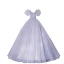 Chic / Beautiful Sky Blue Beading Sequins Prom Dresses 2022 Ball Gown Scoop Neck Short Sleeve Puffy Backless Floor-Length / Long Prom Formal Dresses