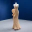 Haut de Gamme Champagne Robe De Soirée 2022 Trompette / Sirène Bustier Perlage Paillettes Sans Manches Dos Nu Longue Soirée Robe De Ceremonie