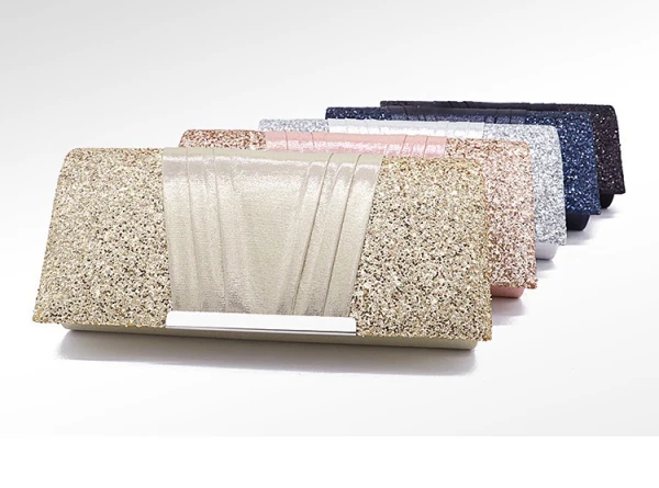 Chic / Beautiful Candy Pink Glitter Sequins Evening Party Clutch Bags 2023