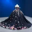 Flower Fairy High-end Black Lace Appliques Prom Dresses 2023 Ball Gown Off-The-Shoulder Sleeveless Backless Glitter Cathedral Train Prom Formal Dresses