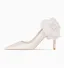 Élégant Ivoire Perle Fleur Satin Chaussure De Mariée 2022 Cuir 8 cm Talons Aiguilles À Bout Pointu Mariage Escarpins Talons Hauts