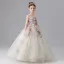 Flower Fairy White Beading Sequins Pearl Lace Flower Appliques Birthday Flower Girl Dresses 2025 Ball Gown Scoop Neck Sleeveless Floor-Length / Long