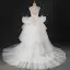 Light Ivory Cascading Ruffles Pierced Wedding Dresses 2022 Ball Gown Spaghetti Straps Pearl Sleeveless Backless Floor-Length / Long Wedding