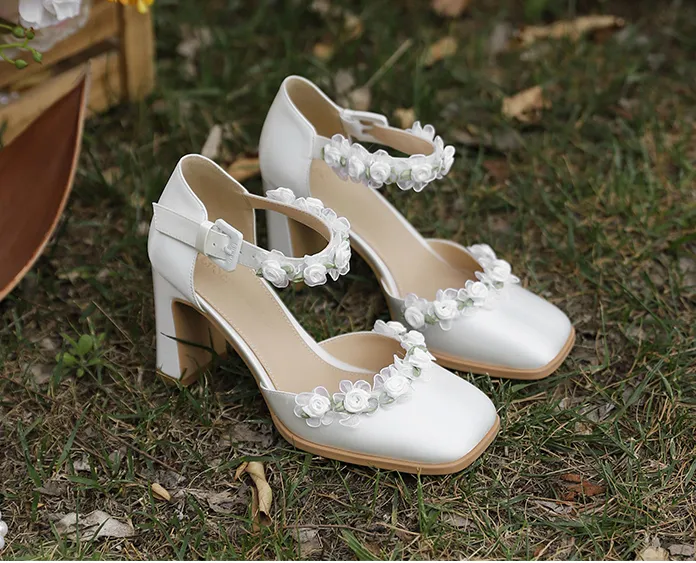 White Bridal shoes Heels - Shine Bright – PinkyPromiseAccs