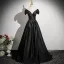 Elegante Schwarz Satin Ballkleider 2025 A Linie Off Shoulder Kurze Ärmel Rückenfreies Lange Ball Festliche Kleider