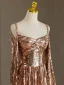 Scintillantes Sexy Doré Paillettes Robe De Bal 2024 Princesse Bretelles Spaghetti Sans Manches Dos Nu Train De Balayage Promo Robe De Ceremonie