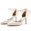 Charmant Noire Soirée Perle Bride Cheville Noeud Sandales Femme 2023 7 cm Talons Aiguilles À Bout Pointu Sandales Talons Hauts