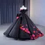 High-end Flower Fairy Black Appliques Sequins Prom Dresses 2023 Ball Gown Strapless Sleeveless Backless Sweep Train Prom Formal Dresses