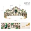 Baroque Vintage / Retro Green Rhinestone Wedding Bridal Hair Accessories Tiara 2022 Alloy