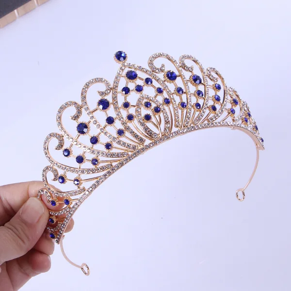 Glittrande Multi-Färger Rhinestone Bröllop Brud Huvudbonad 2023 Legering