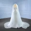 Haut de Gamme Ivoire Satin Paillettes Robe De Mariée 2022 Trompette / Sirène V-Cou Sans Manches Dos Nu Train De Balayage Mariage