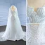 Haut de Gamme Ivoire Satin Paillettes Robe De Mariée 2022 Trompette / Sirène V-Cou Sans Manches Dos Nu Train De Balayage Mariage
