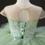 Charmant Vert Cendré Paillettes Volants en Cascade Anniversaire Robe Ceremonie Fille 2023 Robe Boule Encolure Dégagée Manches Courtes Dos Nu Longue