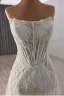 Sexy White Beading Sequins Evening Dresses 2025 A-Line / Princess Strapless Sleeveless Backless Floor-Length / Long Evening Party Formal Dresses