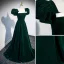 Élégant Vert Foncé Robe De Bal 2023 Princesse Encolure Carrée Gonflée Manches Courtes Dos Nu Train De Balayage Promo Robe De Ceremonie