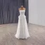 Sexy White Pearl Satin Floor-Length / Long Wedding Dresses 2025 A-Line / Princess Strapless Sleeveless Backless Wedding