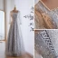 Bling Bling Silver Grey Beading Pearl Sequins Evening Dresses 2023 A-Line / Princess Square Neckline Long Sleeve Floor-Length / Long Evening Party Formal Dresses