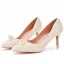 Elegant Beige Pearl Wedding Shoes 2023 7 cm Stiletto Heels Pointed Toe Wedding Pumps High Heels