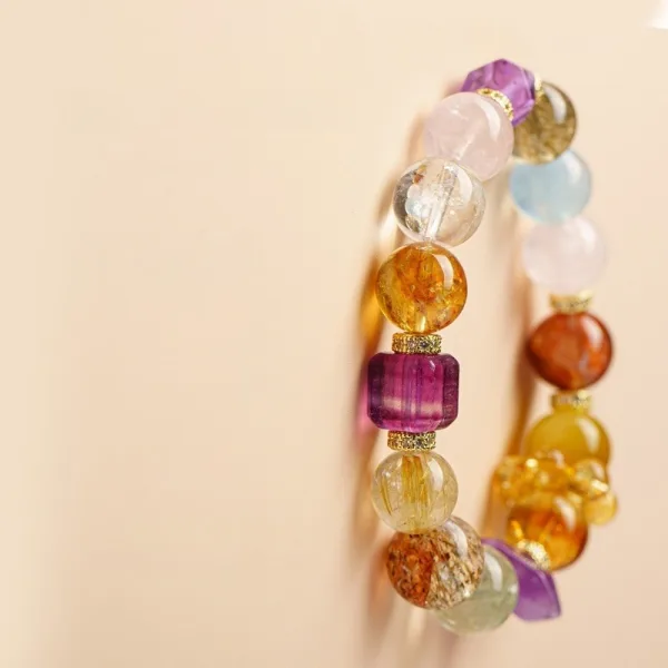 Haut de Gamme Mode Multi-Couleurs Fait main Cristal Naturel Cristal Fantôme Vert Amethyst Bracelets 2025 Accessorize