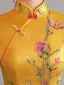 Vintage / Retro Chinese style Gold Lace Flower Split Front Cheongsam 2025 Trumpet / Mermaid High Neck Short Sleeve Floor-Length / Long Evening Party Cheongsam / Qipao